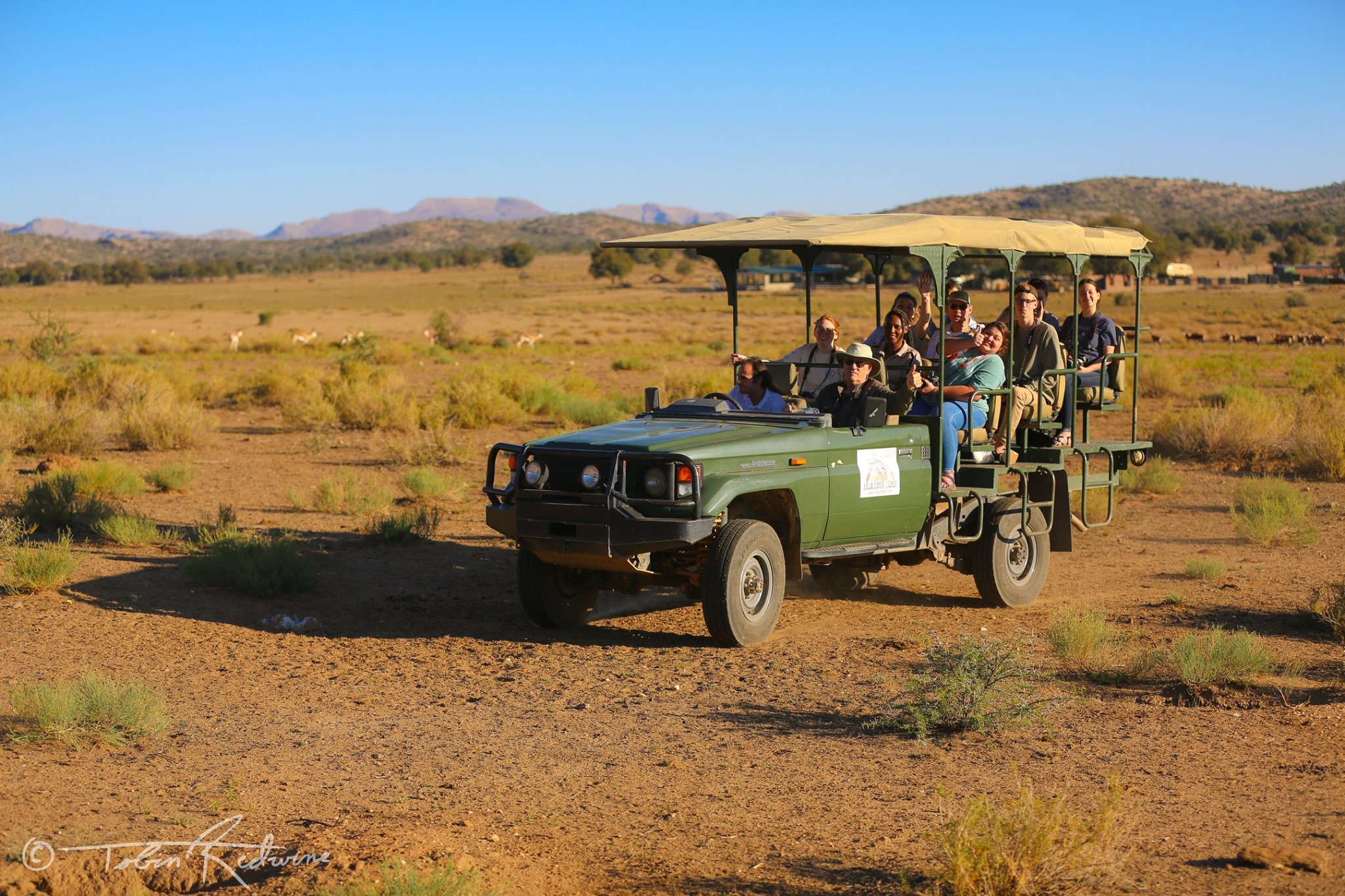 Students on a safari in Namibia
